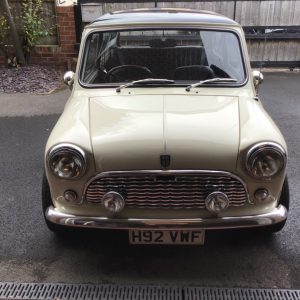 classic Austin mini neon